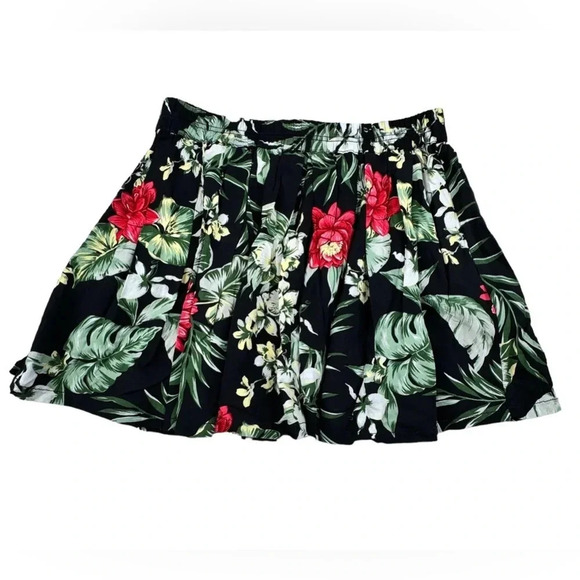 Denim & Supply Ralph Lauren Tropical Floral  Mini Skirt Pleated Pull On Small - Picture 1 of 7